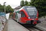 Triebwagen 5062 002 der Steiermärkischen Landesbahn steht am 26.05.2015 am Endpunkt der S31 in Weiz.