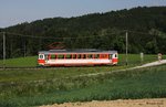 Stern Hafferl ET 23.106 (Bj. 1954, ACMV) im Planbetrieb als Zug 142 Gmunden - Vorchdorf, Traunseebahn Lokalbahn Gmunden - Vorchdorf (Spurweite 1.000mm), fotografiert bei Eisengattern am 18.05.2011