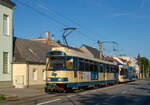 Wiener Lokalbahnen     TW 501 + 410 nach Baden, Leesdorf, 10.07.2021 