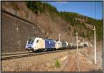 WLB 182 527 und 182 568 fahren mit einem Gterzug von Spielfeld nach Passau.