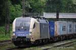 ES 64 U2 - 023 (Wiener Lokalbahnen AG) fhrt am 14. Mai 2009 um 13:24 Uhr mit einem GZ durch Duisburg Neudorf