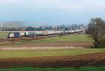 SRID 47186 rollt mit 1600 Tonnen Last von 20 beladenen Kesselwagen Richtung Passau. Die Aufnahme entstand am 14.11.2009 zwischen Neulengbach und Ollersbach.