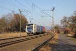 Auch beim Sonntags-Spaziergang ist die Kamera mit dabei. So entstand kurz vor Wehretal-Reichensachsen dieses Bild der 183 704 mit Containerzug in Fahrtrichtung Sden. Aufgenommen am 05.02.2012.