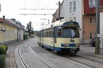 Triebwagen 114 am 08.Oktober 2016 in der Feldgasse in Guntramsdorf.