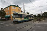 Triebwagen 123 am 08.Oktober 2016 kurz vor der Hst.