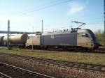 Siemens Dispolok ES 64 U2-021 der Wiener Lokalbahnen AG bei einem kurzen Aufenthalt im Bahnhof Rosenheim.