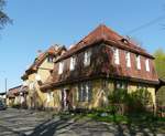 20.April 2009 Świeradów Zdrój (bis 1945 Bad Flinsberg) im Polnischen Isergebirge. Die Strecke ist stillgelegt, der Bahnhof bewohnt.