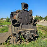 Auf der Drehscheibe in Koszalin (Köslin) stand Anfang September 2024 die 1953 bei Fablok gebaute Schmalspur-Dampflokomotive PX48-3910.