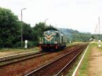 Eine qualmende SM42-726 auf Bahnhof Gorzw Wielkopolski Wieprzyce am 18-7-2005.