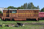 Die Schmalspur-Diesellokomotive Lxd2-476 des rumänischen Fahrzeug- und Maschinenherstellers FAUR war Anfang September 2024 in Koszalin (Köslin) zu sehen.