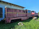 Hier zu sehen eine nicht näher bezeichnete Schmalspur-Diesellokomotive vom Typ L45H (Lxd2-476) des rumänischen Fahrzeug- und Maschinenherstellers FAUR. (Koszalin (Köslin), September 2024)