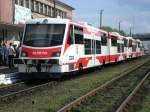 Der Dieseltriebwagen SA108-004, aufgenommen am 03.05.2008 um 15:08 Uhr in Wolsztyn.