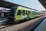 SA 132-009 wirbt für Umweltfreundliche Züge und steht am 4 Mai 2024 in Wolsztyn.