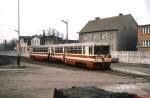 MBxd2-225 im Februar 1989 im Bahnhof Opalenica. Diese Triebwagen wurden zwischen 1984 und 1986 von FAUR/Rumänien gebaut, 20 Stück für 750 mm und 12 Stück für 1.000 mmm.