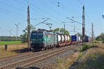 Am 22.09.24 führte 370 072 der Cargounit für die DB einen KLV-Zug durch Wittenberg-Labetz Richtung Dessau und begegnete dort einem Metrans-Containerzug.