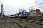 EP09 010 mit dem tglichen IC Praha-Katowice-Warschawa bei der durchfahrt durch Katowice-Ligota (12.04.2012)