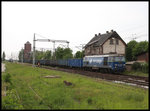 Mit einem Leerzug kam am 20.5.2016 ET22-2002 in Richtung Ostrawa fahrend durch den Bahnhof Pleszew.