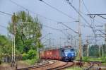 EU07 209 mit ihrem tglichem Containerzug Richtung Sden bei der durchfahrt in Katowice-Ligota. (30.04.2014)