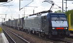 Zu diesem Zeitpunkt noch für DB Cargo Deutschland AG, die polnische MRCE Dispo  ES 64 F4-456   [NVR-Number: 91 51 5170 030-8 PL-DISPO] mit gemischtem Güterzug am 06.09.18 Bf. Flughafen Berlin-Schönefeld.