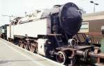 Eine mchtige Dampflok stellt die auf der polnischn Sandbahn eingesetzte Tkz 211 dar. Am 27.4.1991 stand sie neben vielen anderen Exponaten im Eisenbahnmuseum Warschau nahe dem Bahnhof Glowny.