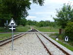 Der Bahnübergang in Trzęsacz am 12.06.2017.