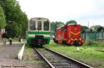 Diesellok Lxd2-473 und Personenwagen Bxhpi in Pogorzelica am 10.09.2006