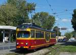 STRASSENBAHNBETRIEBE IN POLEN
Strassenbahn LODZ
Auf dem Strassenbahnnetz sind auch Gebrauchtwagen aus Bielefeld, Ludwigshafen und Mannheim im Einsatz. Am 20. August 2014 konnte der Düwag GT8 506 ex Mannheim im aktuellen Farbkleid fotografiert werden.  
Foto: Walter Ruetsch