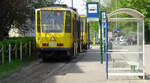 Tatra-Straßenbahnwagen in einer Schleife der Stettiner Straßenbahn, 26.04.2018