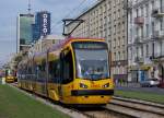 STRASSENBAHNBETRIEBE IN POLEN
Strassenbahn WARSCHAU
Niederflurgelenkwagen des Typs PESA 120 N Nr. 3106
aufgenommen am 14. August 2014 
Foto: Walter Ruetsch