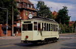 Der Museumswagen SSB 1217  Juliusz  der Starßenbahn Wroclaw fährt auf der Marii Sklodowskiej-Curie am 23.06.2013 in Richtung Zoo. Dieser Triebwagentyp wurde zwischen 1925 und 1929 bei LHW beschafft.