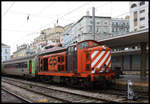 CP Diesel Rangierlok 1405 war am 19.3.2018 im Lissaboner Kopfbahnhof Santa Apolonia im Einsatz zu beobachten.