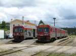 Triebwagen 9636 (links) und 9632 in Sernada do Vouga (12.