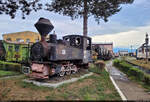 Die Schmalspur-Dampflok 763 148 wird im Eisenbahnmuseum Sibiu (RO) präsentiert.