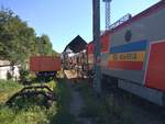 Bahnbetriebswerk Sighisoara, gesehen am 15.09.2017 vom Ausgang des Fussgängertunnels der unter zum Bahnhof führt.