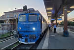 600 670-9 (92 53 0 600 670-9 RO-SNTFC) hat pünktlich zur Abenddämmerung den Bahnhof Sibiu (RO) auf Gleis 2 erreicht.