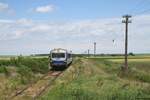 57 0377 hat am 08.06.17 den Bahnhof Pecica verlassen und ist trotz der schlechten Gleislage relativ flott unterwegs.