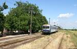 57 0377 hat am Nachmittag des 08.06.17 den Endbahnhof Nadlac kurz vor der ungarischen Grenze erreicht.