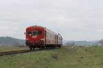 57-0358-2 / 097-558-3 der  Regiotrans (ex-SNCF X4568, Baujahr: 1966) mit Regionalzug R 14564 Sighişoara-Odorheiu auf Bahnhof Lutiţa am 8-4-2013.