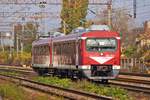 Triebzug 78-3232-2 der Transferovoar Calatori (TFC) verlässt den Nordbahnhof Bukarest am 22.10.2017.