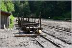 Nit Holz werden sie beladen und mit Holz werden sie gesichert, die Drehschemelwagen im Wassertal.