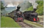 CFF Lok 764.469 mit dem Touristenzug nach Paltin überholt uns in Novat. (13.06.2017)