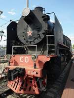 Die Dampflokomotive СО 17-2211 im Eisenbahnmuseum am Rigaer Bahnhof von Moskau (Mai 2016)