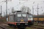 Hectorrail 241.005  solo  und MRCE Dispolok ES 64 F4-107 am 16.3.14 abgestellt in Krefeld Hbf.