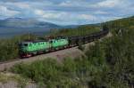 Die RC4 1252 und die RC4 1256 mit dem G 91172 am 15.06.2014 zwischen Abisko und Bergfors.