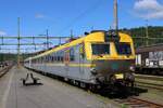 Die Västtagen X14 3147 steht mit einem Brudertriebzug in Uddevalla C abgestellt.

Uddevalla C, 20.07.2023