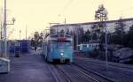 Göteborg Göteborg Spårväger SL 6 (Hägglunds-Tw M25 606) Bergsjön am 26. Februar 1975.