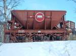 Erzwagen Mas 1950  FALUN  als Museumswagen neben dem Bahnhof Kiruna C, aufgenommen am 20.03.2006.