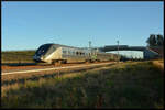 Der SJ X2000 2511 ist am Abend des 12.08.2024 südlich von Ängelholm auf dem Weg von Malmö nach Göteborg.