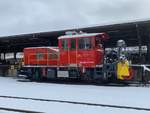 Xrotm 99 85 9 491 113-8 abgestellt in der G-Gruppe, Biel Rangierbahnhof.
Am 25.1.2021