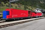 Der neue Lsch und Rettungszug der MGB in Oberwald zum Einsatz im Furka-Basistunnel.